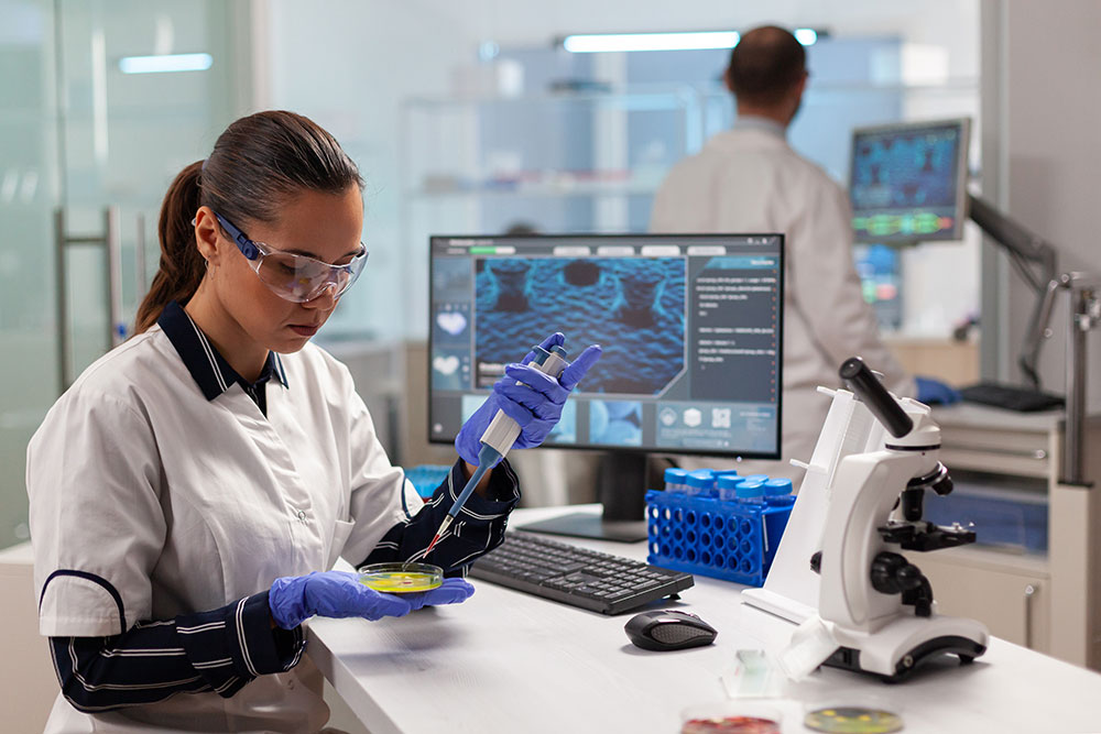 Research scientist analyzing samples in the laboratory